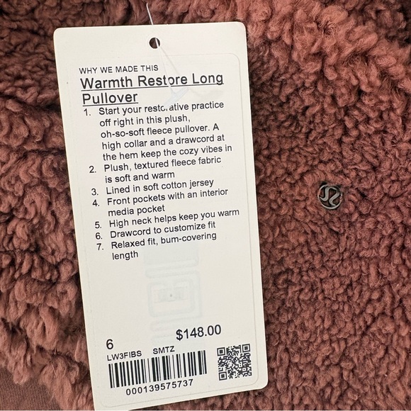 Lululemon | Warmth Restore Long Pullover | Sz 6 | Smoky Topaz | NWT - Picture 3 of 11